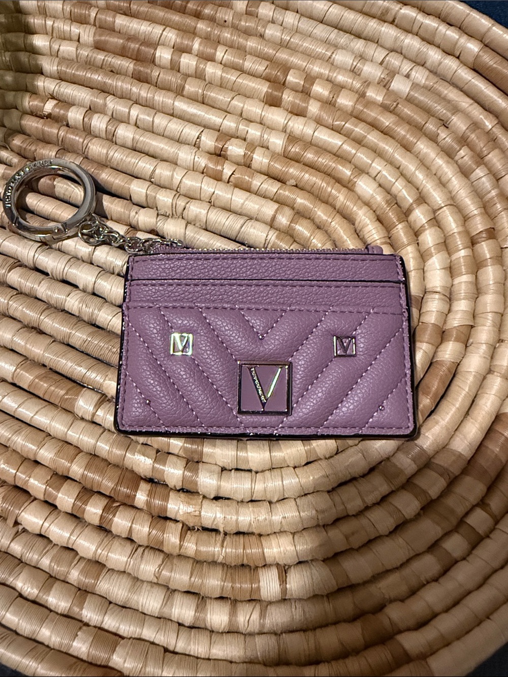 Victorias Secret Purple Card Holder Keychain